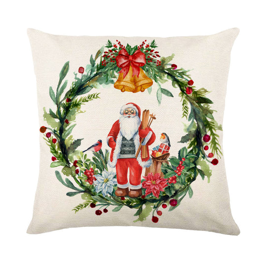 Christmas Decorations Pillow Covers Sofa Square Throw Pillow Cases Stamping Snowflake Waist Cushion Cover Home Bed Decor - MANDOTOS