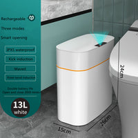Smart Trash Can with Automatic Opening and Multiple Functions - White ABS Material - MANDOTOS0