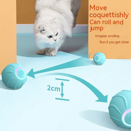 Smart Cat Toys Rolling Ball Pet Cat Owner Interactive Pets Toys Automatic Bouncing Ball USB Self Hi Teasing Kittens Jumping Ball - MANDOTOS