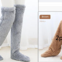 Cozy Winter Knee-High Fuzzy Socks for Cold-Proof Comfort - MANDOTOS0