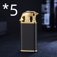 Creative Blue Flame Lighter Dolphin Dragon Tiger Double Fire Metal Winproof Lighter Inflatable Lighter - MANDOTOS