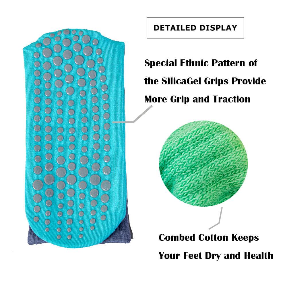 10 Pairs Women Yoga Socks Non-Slip Grips Straps For Added Balance And Stability Ideal For Pilates Pure Barre Ballet Dance Barefoot Workout - MANDOTOS