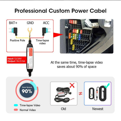 10/11.26 inch Dash Cam 4K Car DVR Wireless Carplay & Android Auto GPS Navigation Video Recorder Dashboard Dual Lens Wifi FM AUX - MANDOTOS