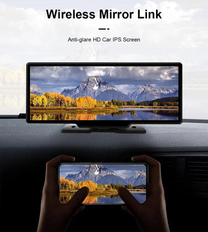 10.26'' Dash Cam 4K Car Mirror Video Player Wireless Carplay Android Auto GPS Car Monitor Multimedia Rearview Camera Dashboard - MANDOTOS