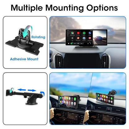 10.26'' Dash Cam 4K Car Mirror Video Player Wireless Carplay Android Auto GPS Car Monitor Multimedia Rearview Camera Dashboard - MANDOTOS