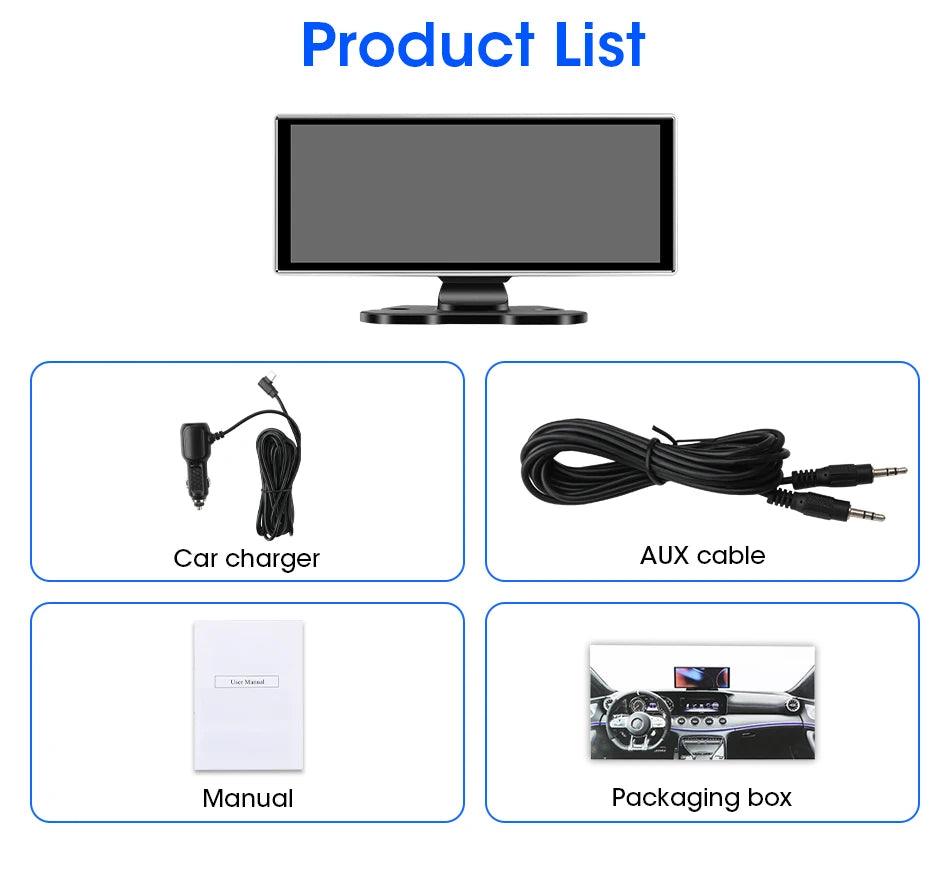 11.26 inch Car DVR 4K Dash Cam Dual Lens Wireless Carplay & Android Auto Video Recorder Monitor GPS Navigation 5G Wifi FM AUX - MANDOTOS