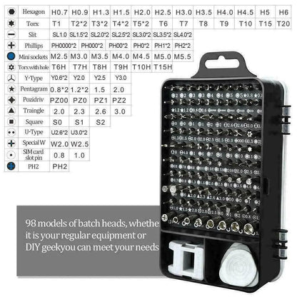 117-Piece Magnetic Screwdriver Kit for iPhone & MacBook - MANDOTOS