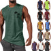 Coconut Tree Embroidery Vest Summer Beach Tank Tops Workout Muscle Men Sports Fitness T-shirt - MANDOTOS