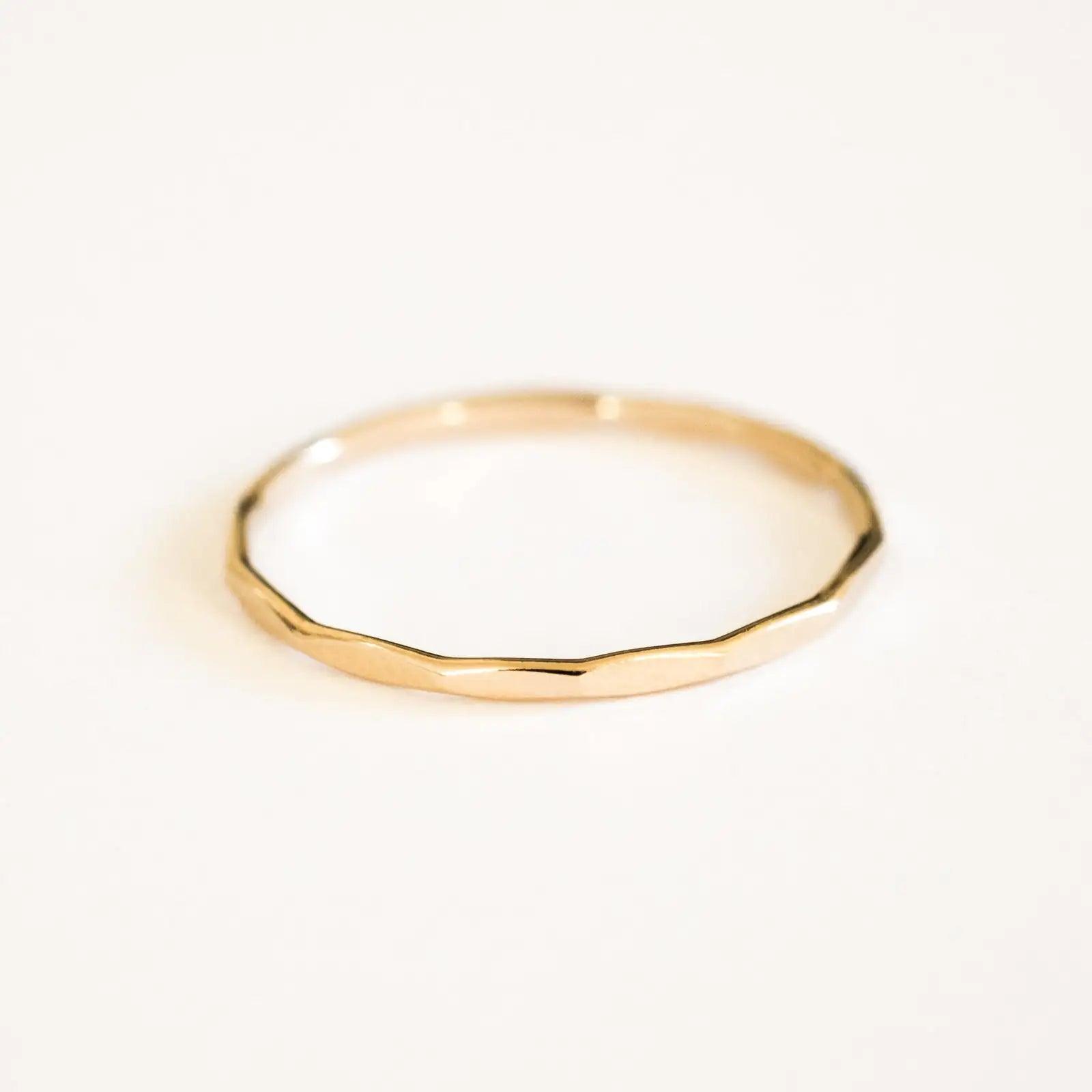 14K Gold Filled Textured Stacking Ring - MANDOTOS