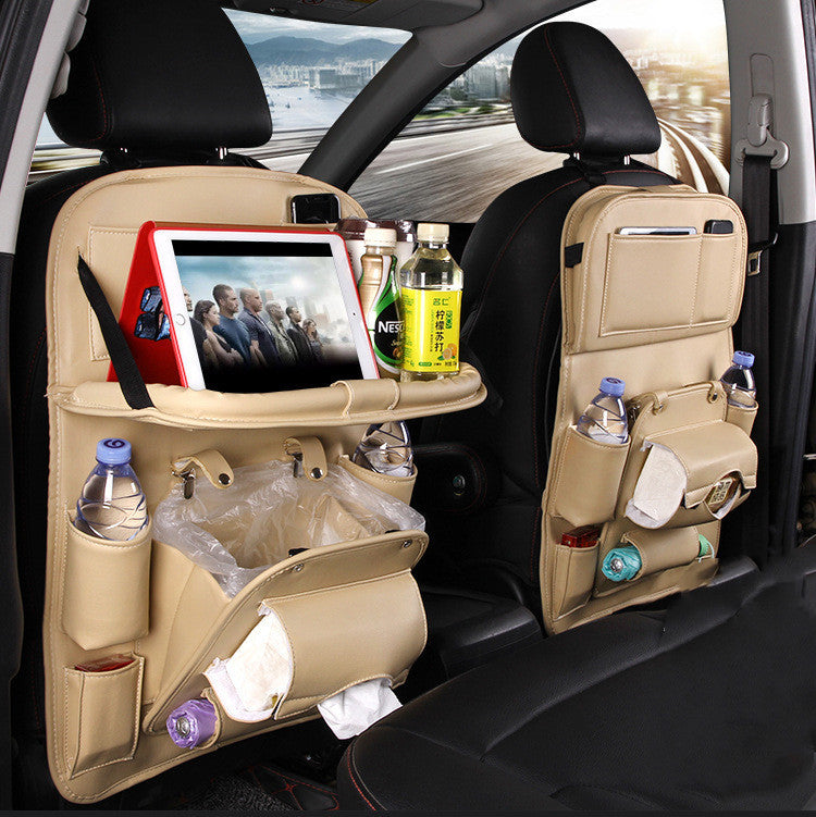 CarLux PU Leather Car Organizer | Waterproof Multifunctional Seat Back Storage Bag