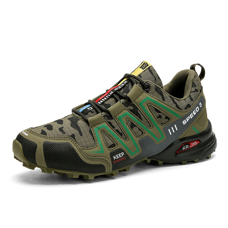 Men's hiking and climbing shoes by Ancient Energy featuring non-slip soles, durable construction, safety toe, and tactical design.
