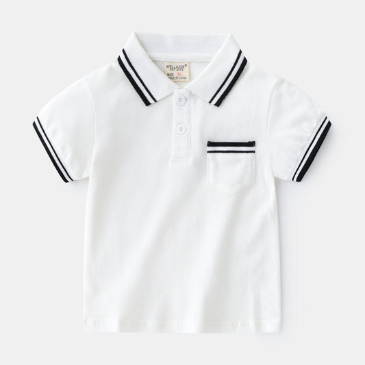 Ancient Energy boys' summer polo t-shirt in vibrant color, casual short-sleeve design perfect for warm weather.