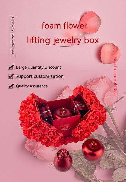 Valentines Day Gift Soap Rose Gift Box Crystal Pendant Necklace Eternal Flower Jewelry Box Set Wedding Birthday Gift For Girlfriend - MANDOTOS