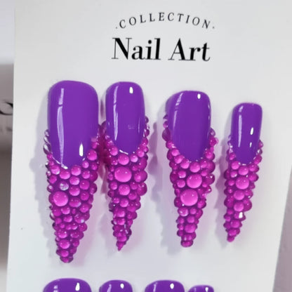 10PCS Handmade Luxurious Bling Press-On Nails - MANDOTOS