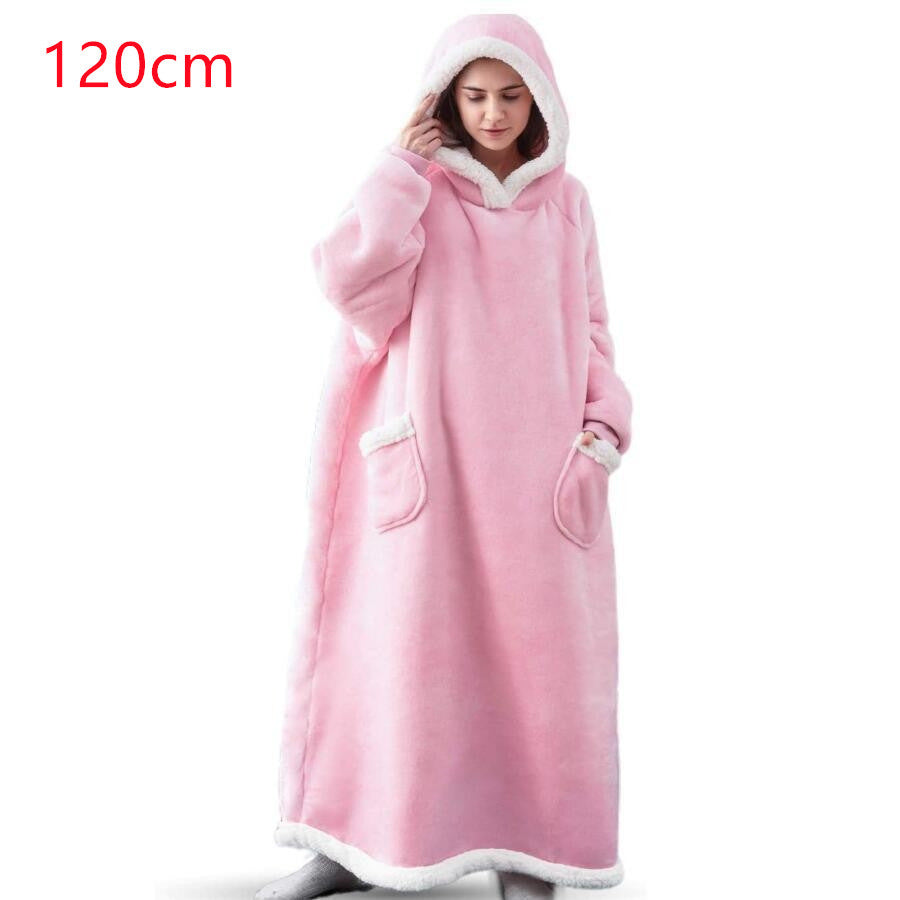 Winter TV Hoodie Blanket Winter Warm Home Clothes Women Men Oversized Pullover With Pockets - MANDOTOS