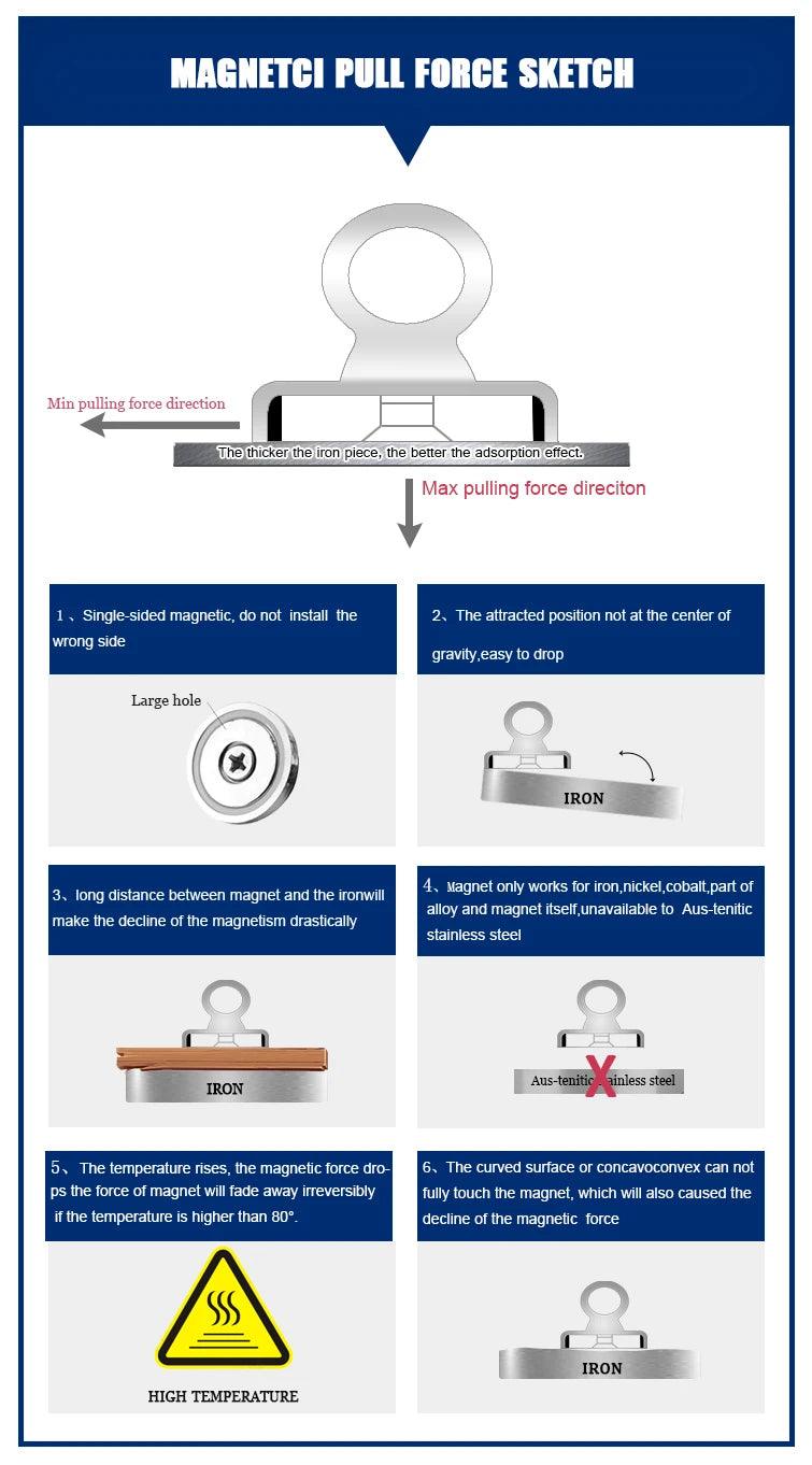 180KG 300KG 500KG Fishing Magnet Label Design Salvage Magnet World Large Neodymium N52 Magnets Search 10M Rope - MANDOTOS
