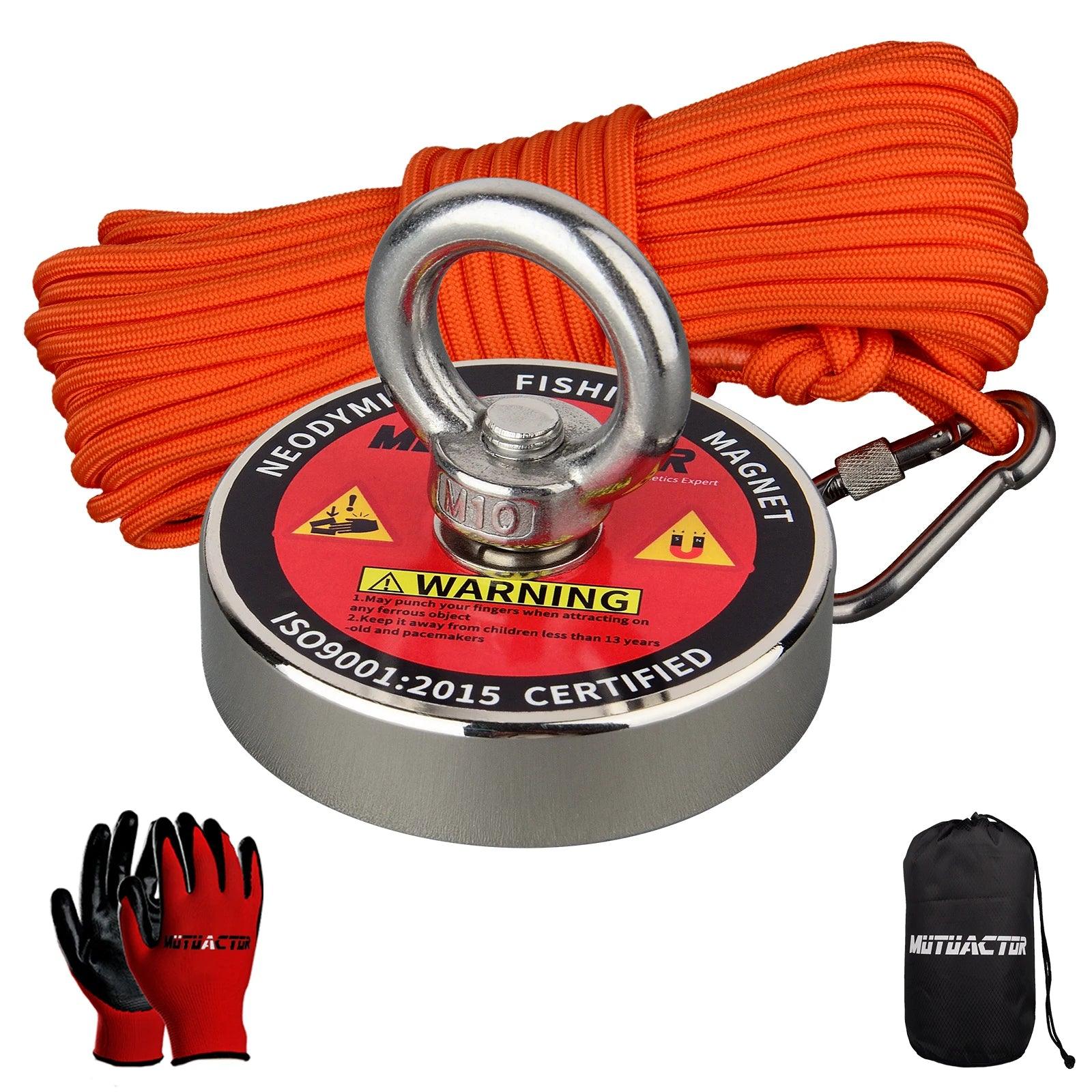 180KG 300KG 500KG Fishing Magnet Label Design Salvage Magnet World Large Neodymium N52 Magnets Search 10M Rope - MANDOTOS