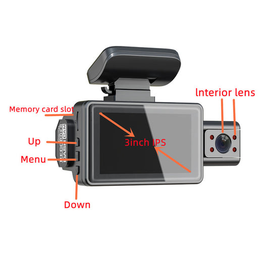 3-Inch Dual Lens Car Dash Cam - Your Ultimate Vehicle Guardian - MANDOTOS