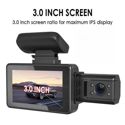 3-Inch Dual Lens Car Dash Cam - Your Ultimate Vehicle Guardian - MANDOTOS