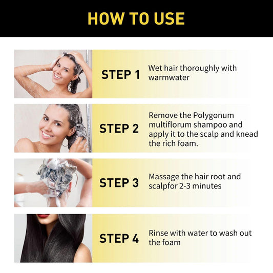 Revive & Shine 3-in-1 Black Hair Dye Shampoo - MANDOTOS