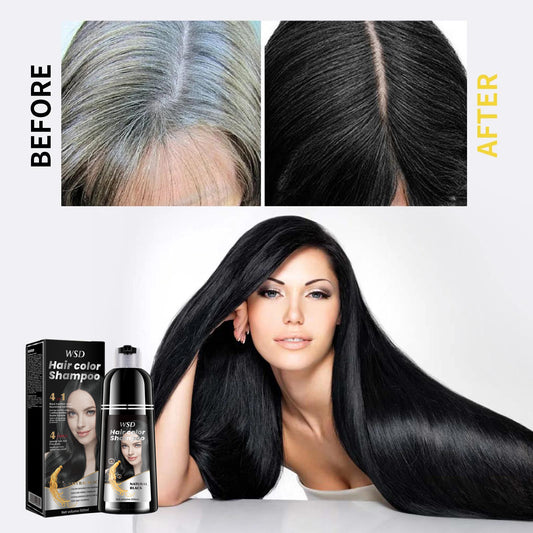 Revive & Shine 3-in-1 Black Hair Dye Shampoo - MANDOTOS