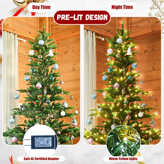 5 FT Pre-Lit Aspen Fir Artificial Christmas Tree - MANDOTOS