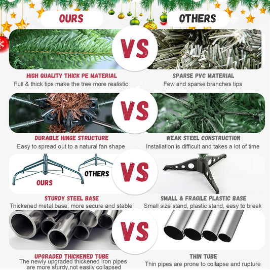 5 FT Pre-Lit Aspen Fir Artificial Christmas Tree - MANDOTOS