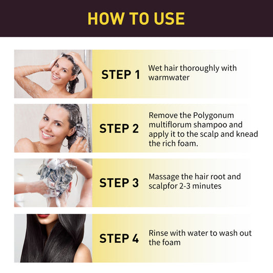 Polygonum Multiflorum Essence Black Hair Shampoo - MANDOTOS