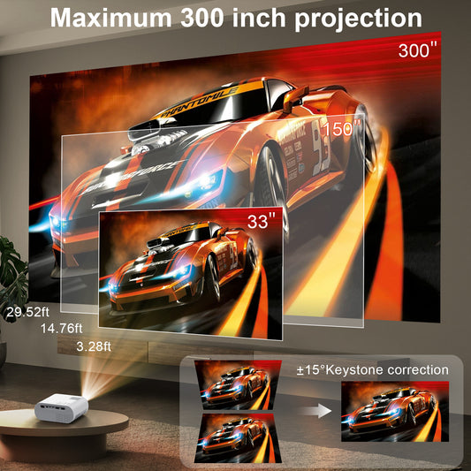 Full HD 1080P Portable Mini Projector with Tripod - MANDOTOS