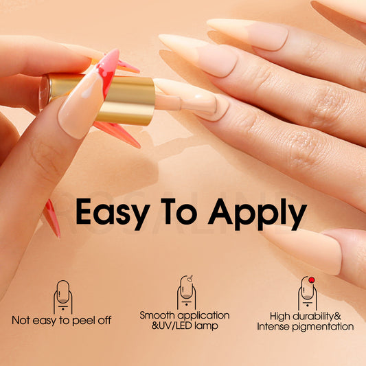 ROSALIND 6-Piece Light Nude Gel Nail Polish Set - MANDOTOS