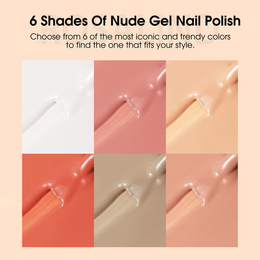 ROSALIND 6-Piece Light Nude Gel Nail Polish Set - MANDOTOS