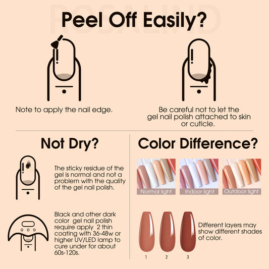 ROSALIND 6-Piece Light Nude Gel Nail Polish Set - MANDOTOS