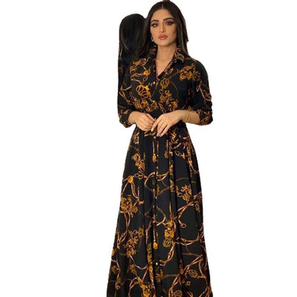 MUSILIN Women's Ethnic Elegance: Retro Printed Robe - MANDOTOS