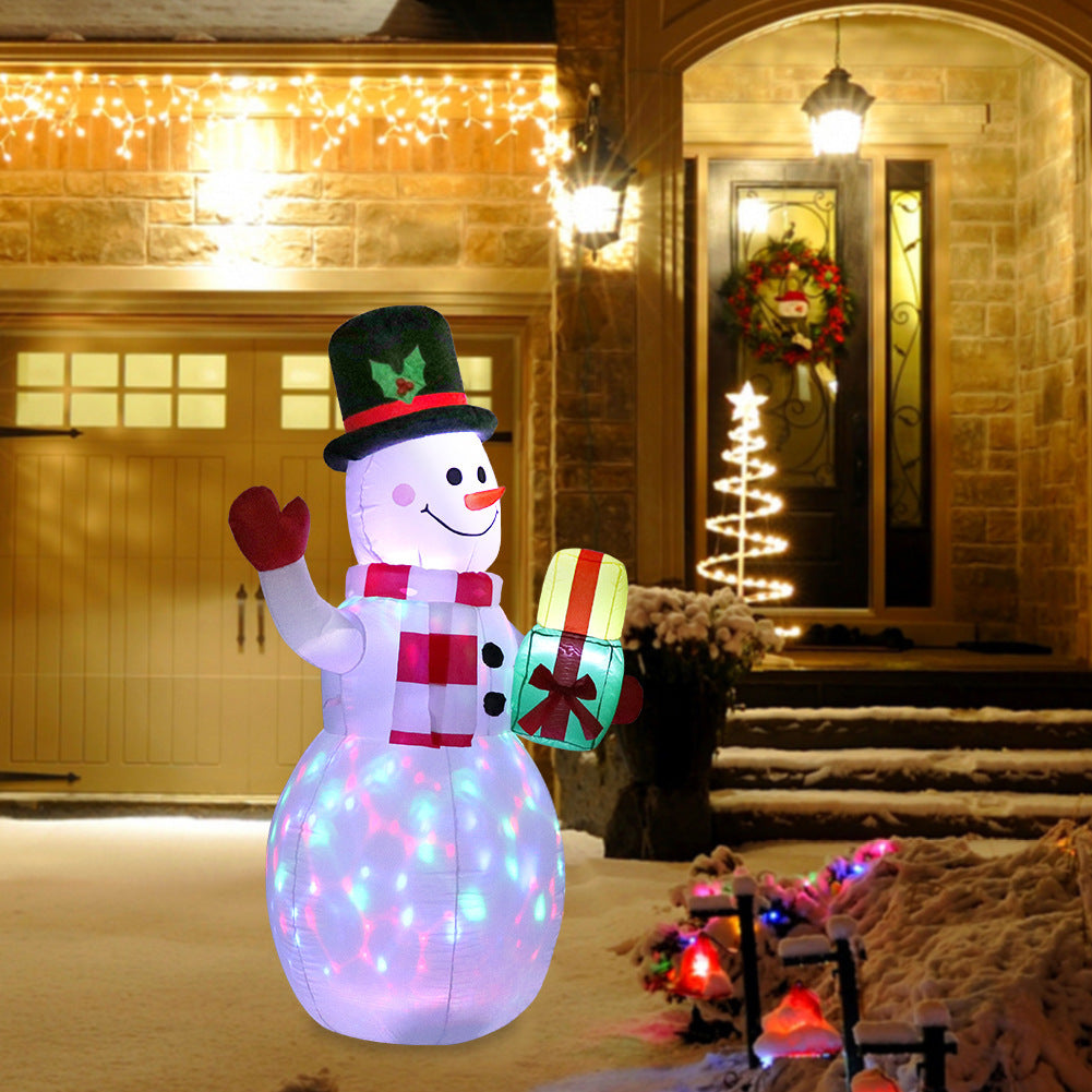 Christmas LED Lights Glowing Santa Tree Snowman Inflatable Doll Outdoor Yard Garden Decor - MANDOTOS