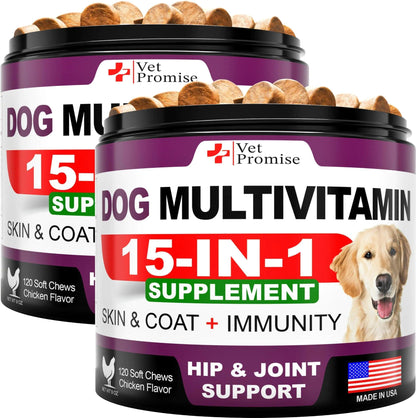 2-Pack Glucosamine & Multivitamins Dog Chews, 240 Count - MANDOTOS