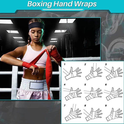 2 Rolls 2.5M Cotton Boxing Bandage Sports Strap Sanda Gauntlets MMA Hand Gloves Wraps Belt Wraps Bandage For Competition - MANDOTOS