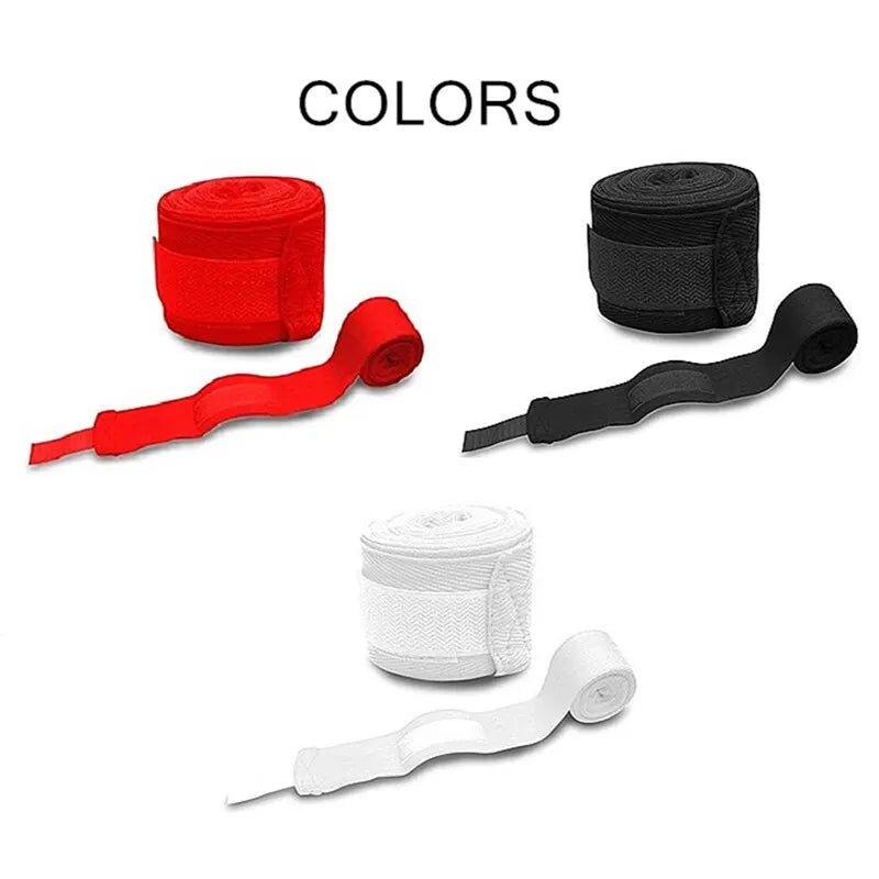2 Rolls 2.5M Cotton Boxing Bandage Sports Strap Sanda Gauntlets MMA Hand Gloves Wraps Belt Wraps Bandage For Competition - MANDOTOS