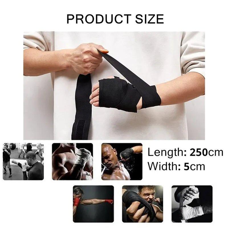 2 Rolls 2.5M Cotton Boxing Bandage Sports Strap Sanda Gauntlets MMA Hand Gloves Wraps Belt Wraps Bandage For Competition - MANDOTOS