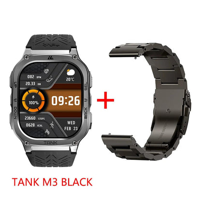 2024 KOSPET TANK M3 Smartwatches For Men Women Rugged Smart Watch 480mAh AOD Bluetooth Fitness Electronic Digital AMOLED Watches - MANDOTOS