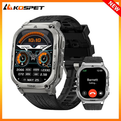 2024 KOSPET TANK M3 Smartwatches For Men Women Rugged Smart Watch 480mAh AOD Bluetooth Fitness Electronic Digital AMOLED Watches - MANDOTOS