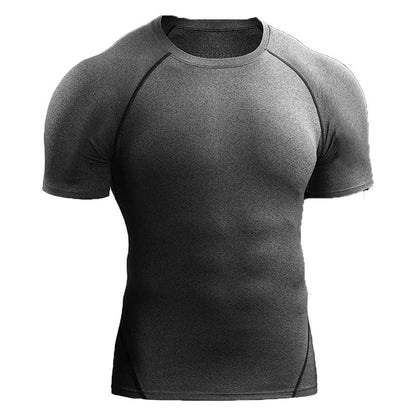 2025 Compression T Shirt Men Summer Sportswear Running T-shirt Elastic Quick Dry Sport Tops Tee Athletic Gym Workout Shirts Men - MANDOTOS