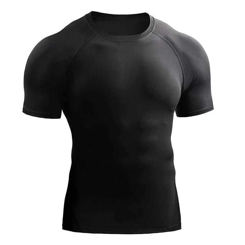 2025 Compression T Shirt Men Summer Sportswear Running T-shirt Elastic Quick Dry Sport Tops Tee Athletic Gym Workout Shirts Men - MANDOTOS