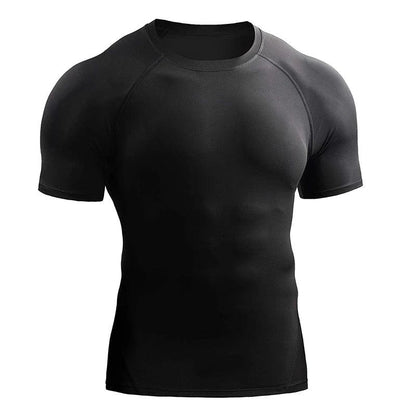 2025 Compression T Shirt Men Summer Sportswear Running T-shirt Elastic Quick Dry Sport Tops Tee Athletic Gym Workout Shirts Men - MANDOTOS