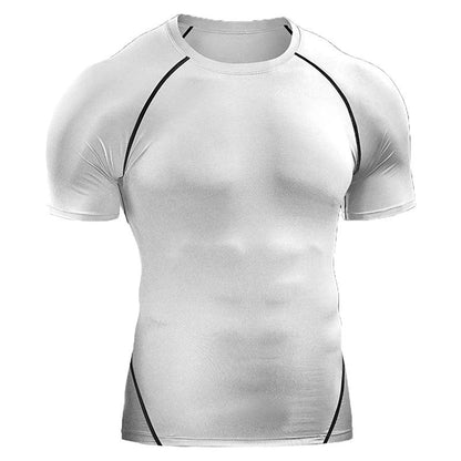 2025 Compression T Shirt Men Summer Sportswear Running T-shirt Elastic Quick Dry Sport Tops Tee Athletic Gym Workout Shirts Men - MANDOTOS