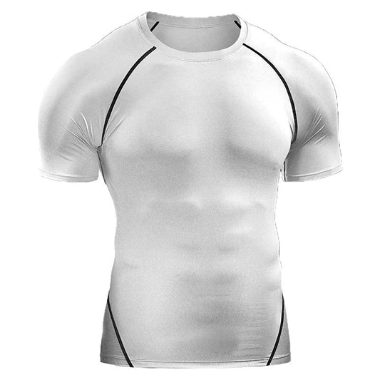 2025 Compression T Shirt Men Summer Sportswear Running T-shirt Elastic Quick Dry Sport Tops Tee Athletic Gym Workout Shirts Men - MANDOTOS
