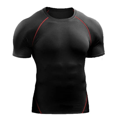 2025 Compression T Shirt Men Summer Sportswear Running T-shirt Elastic Quick Dry Sport Tops Tee Athletic Gym Workout Shirts Men - MANDOTOS