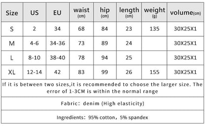 2025 Summer New Women's High-waisted Sexy Jeans Denim Shorts with Button - MANDOTOS