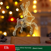 Christmas Decoration 3D Lamp Acrylic LED Night Lights New Year Valentines Day Christmas Kids Gift Christmas Ornaments - MANDOTOS