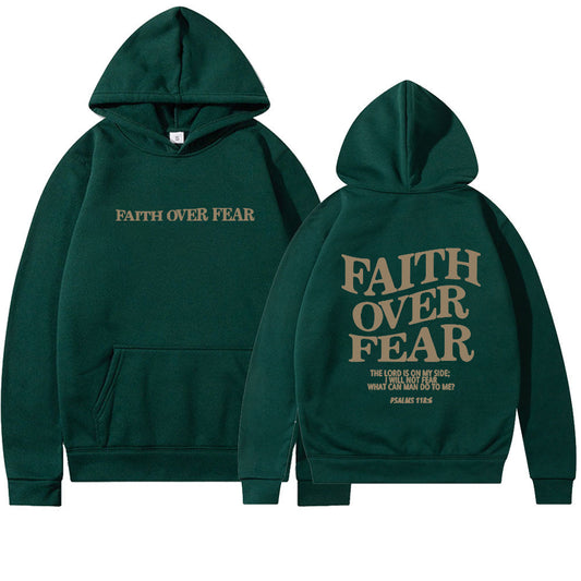 Faith Over Fear Christian Hoodie Christian Sweatshirt Jesus Hoodie Trendy Hoodie Bible Verse Shirt Unisex Aesthetic Clothes - MANDOTOS
