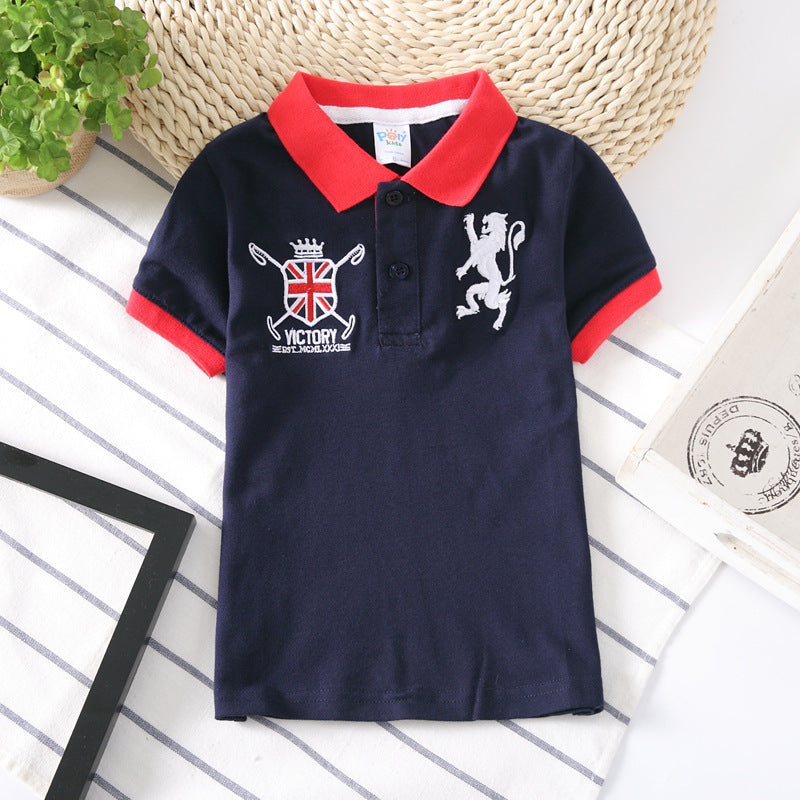 Children's boys' polo shirt by Ancient Energy, featuring a classic collar and short sleeves, in bright colors.
